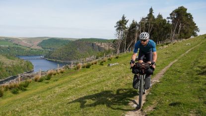 Stefan Abram cycling along the Trans Cambrian Way