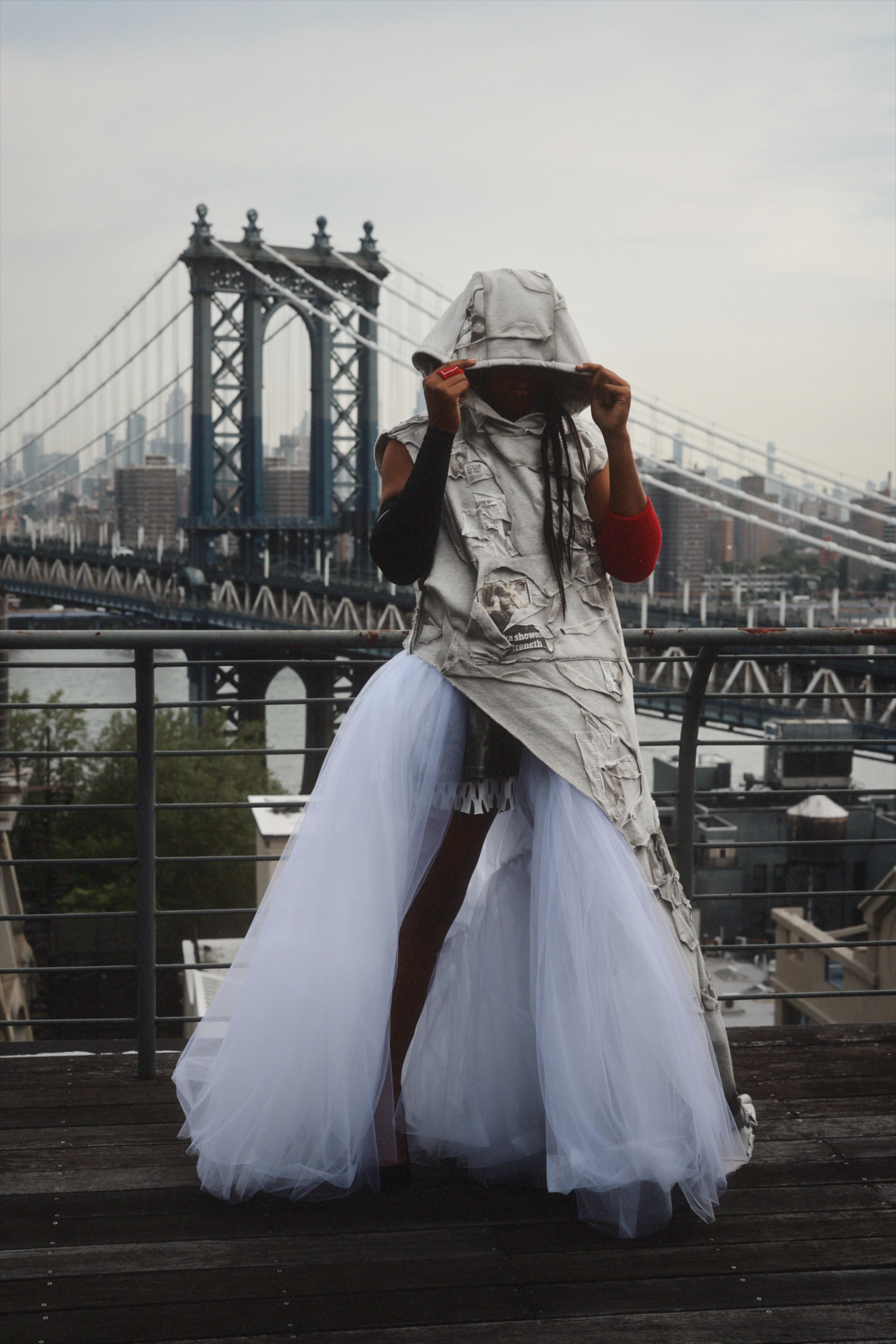 Naomi Osaka wore a hoodie with a train and a tulle skirt from Who Decides War at the 2026 US Open, styled by Law Roach