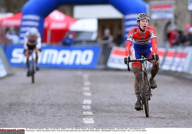 Lars van der Haar (Giant-Shimano) takes second place at the Namur World Cup.