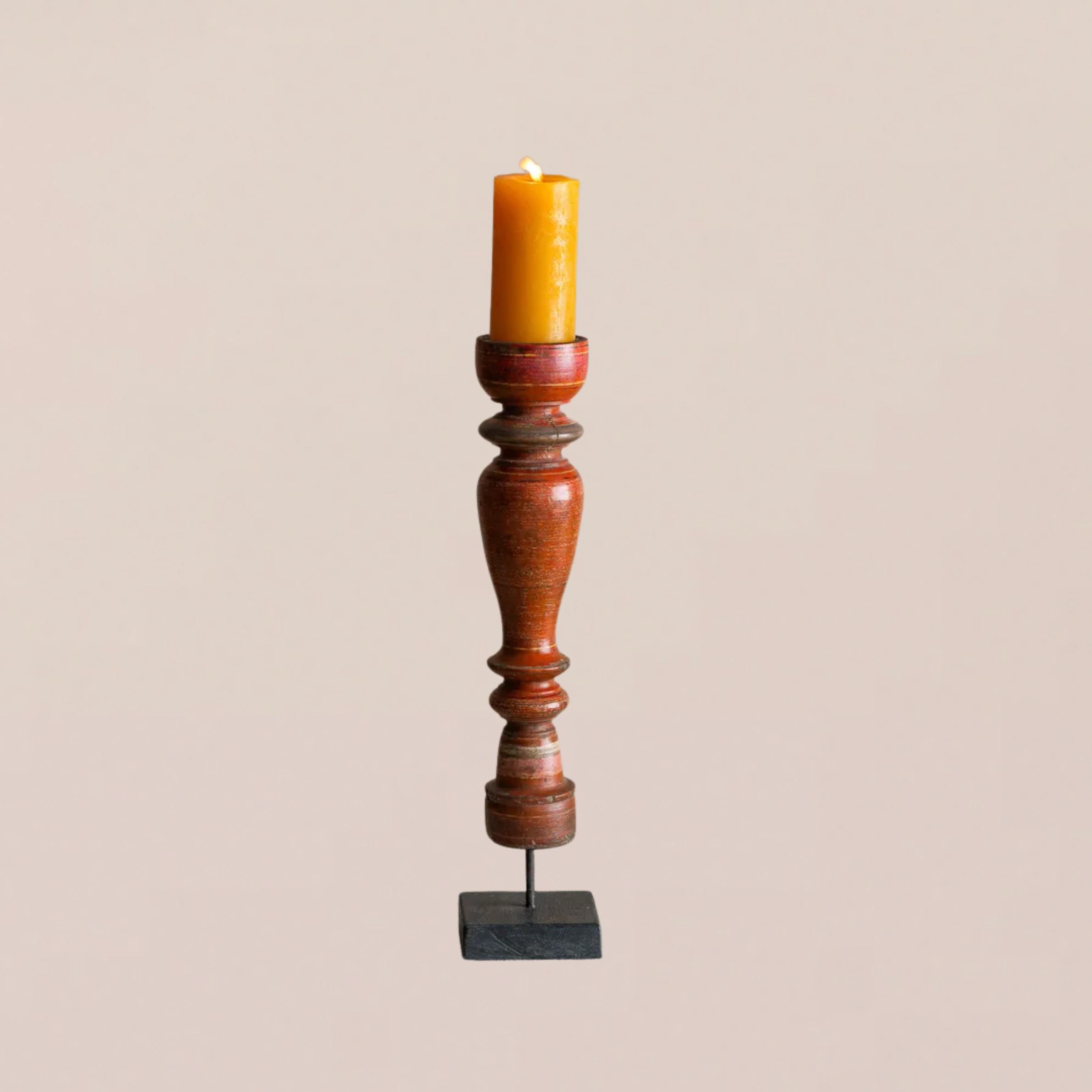 Wooden candle holder