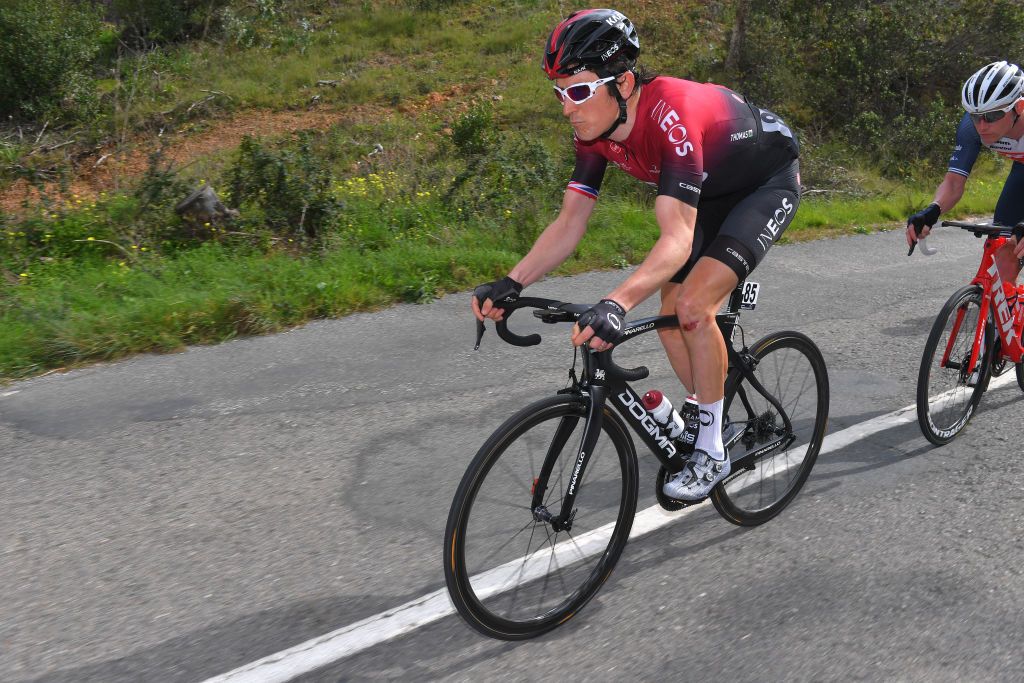 ALTO DA FIA MONCHIQUE PORTUGAL FEBRUARY 20 Geraint Thomas of The United Kingdom and Team INEOS during the 46th Volta ao Algarve 2020 Stage 2 a 1839 km stage from Sagres Vila do Bispo to Alto da Fia 884m Monchique VAlgarve2020 on February 20 2020 in Alto da Fia Monchique Portugal Photo by Tim de WaeleGetty Images