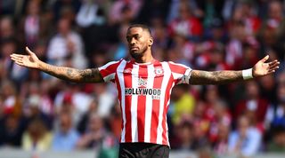 Ivan Toney in action for Brentford against Nottingham Forest in April 2023.