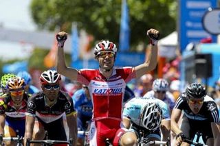 Oscar Freire (Katusha) from Spain wins stage 4 of the 2012 Tour Down Under on January 20, 2012