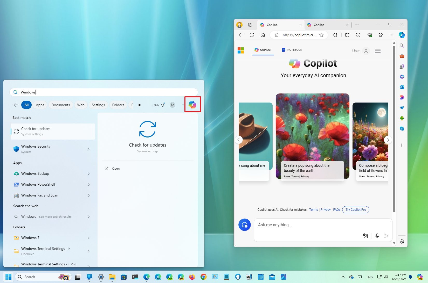 Windows Search with Copilot link