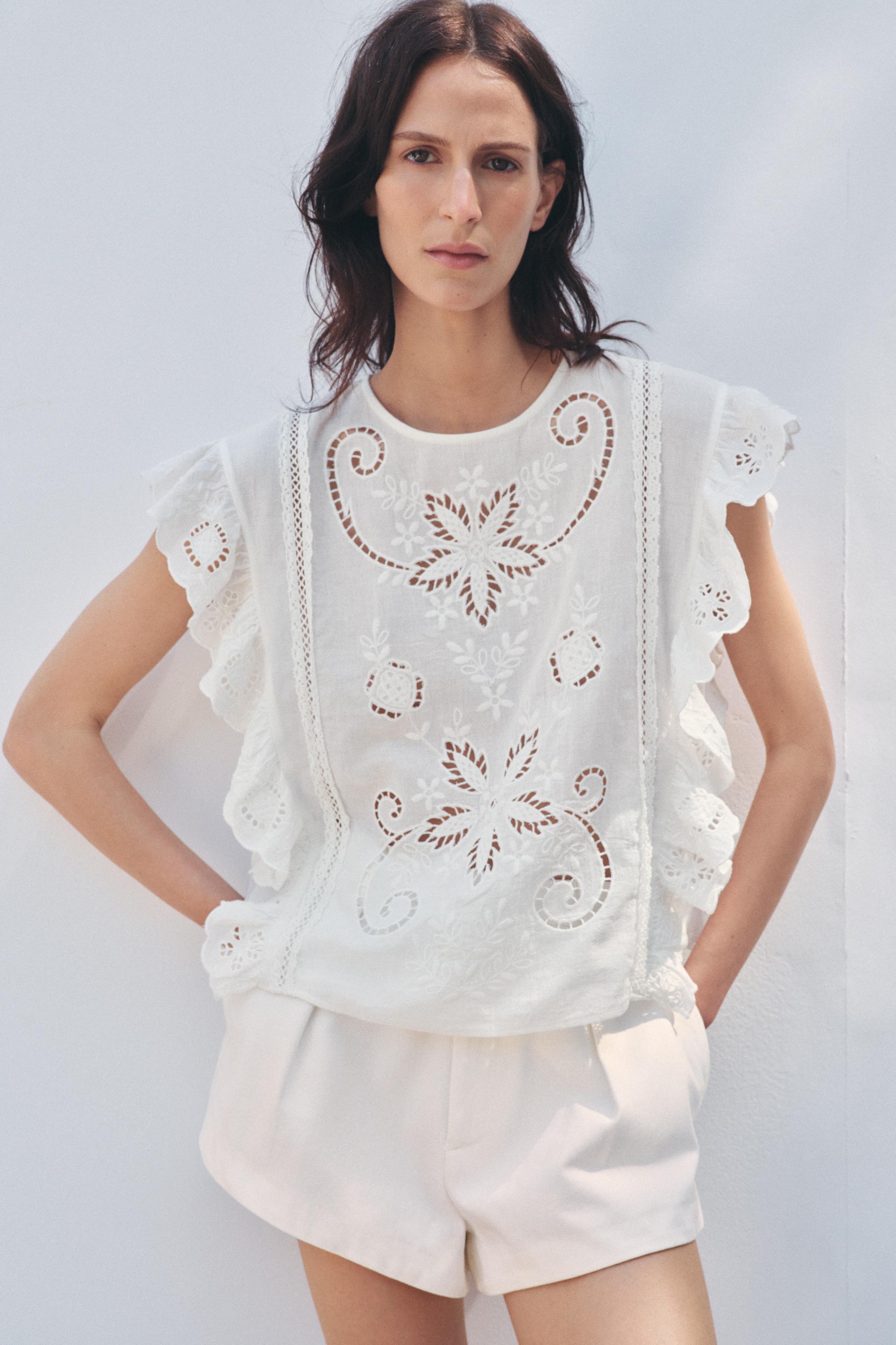 Zw Collection Embroidered Romantic Blouse