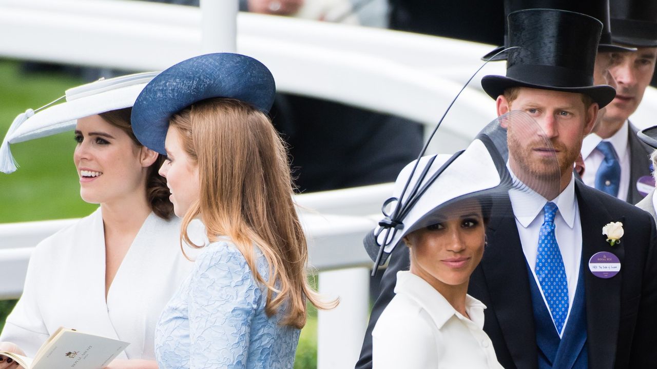 Princess Eugenie, Beatrice, Prince Harry and Meghan Markle