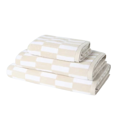 Beige checked towel