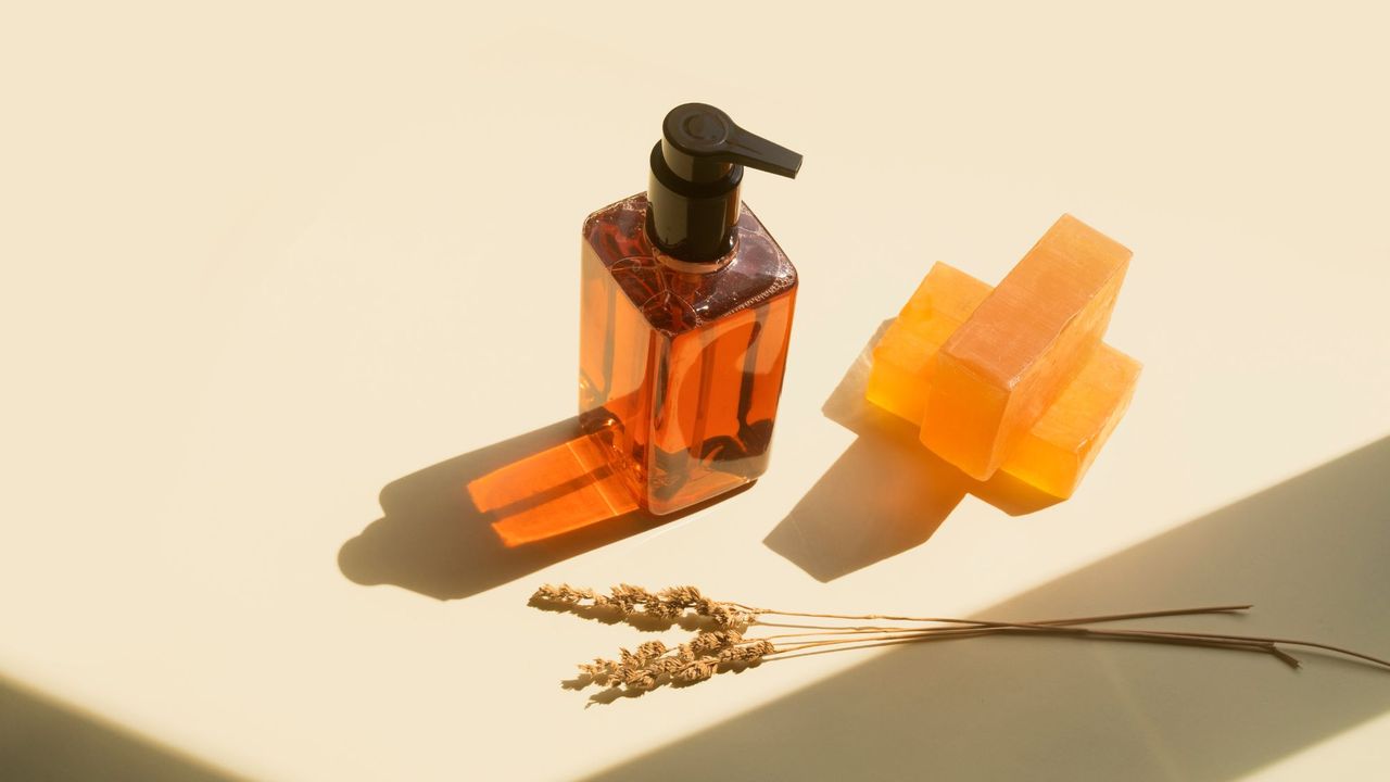 A pump bottle of body wash and soap—one of the most affordable beauty products