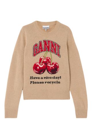 Ganni Jersey De Punto En Intarsia