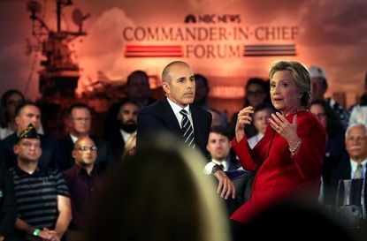 Matt Lauer interviewing Hillary Clinton in 2016.