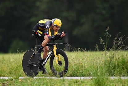 Tom Dumoulin riding stage one of the Tour de Suisse 2021