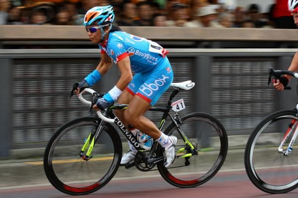 Local hero Yukiya Arashiro (Bbox Bouygues Telecom) was keen to put on a show.
