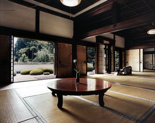 'Shoden-ji, summer, North West Kyoto, wooden table