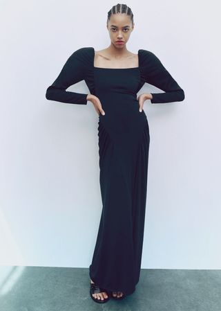 Zara Pleated Long Dress