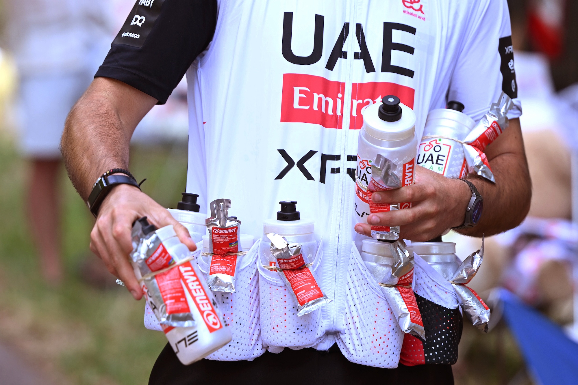 UAE Team Emirates-XRG use new lactate gel mix for a second stage at 2026 Tour de France