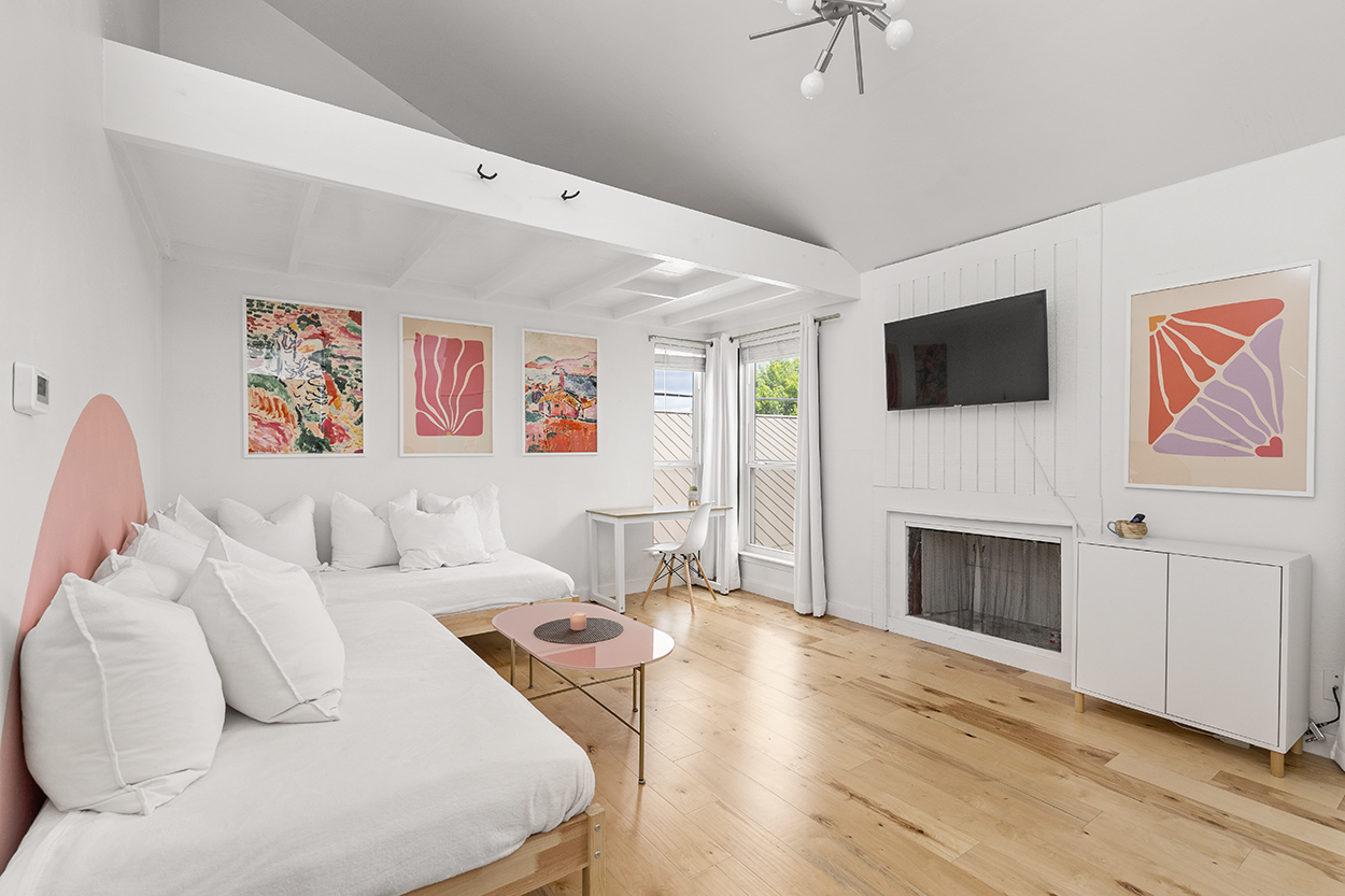 Home interior with white walls