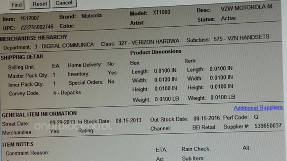 Motorola Moto X Verizon release date leak