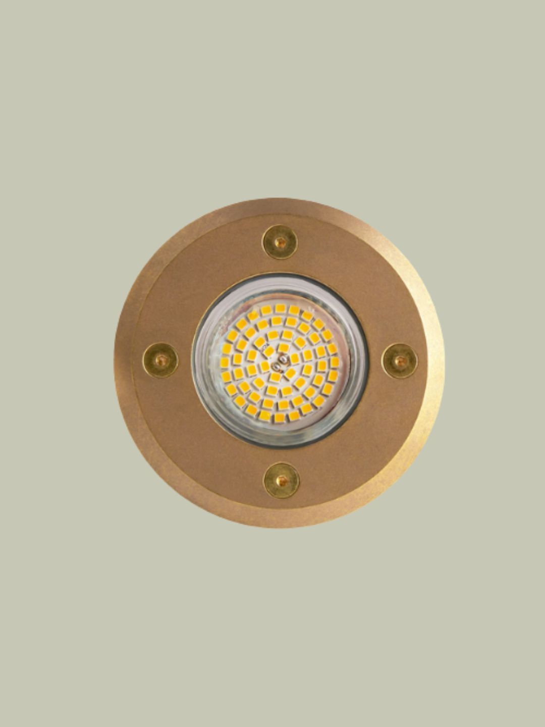 Pooky Lighting, Recessed Decking Light in Antique Brass