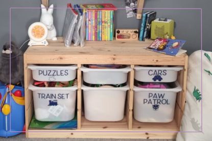 Toy storage ideas illustrated by image of childs play area