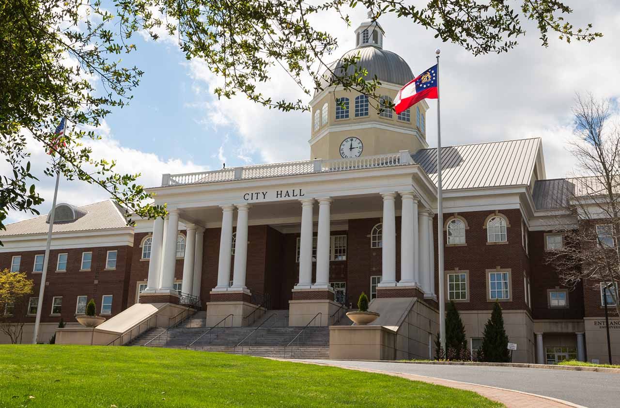 Small city hall government building