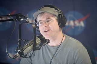 Author Andy Weir, seen here during a 2018 NASA podcast taping, will go on a virtual book tour for "Project Hail Mary."