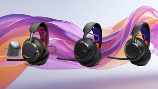 JBL Quantum Headsets on concept background