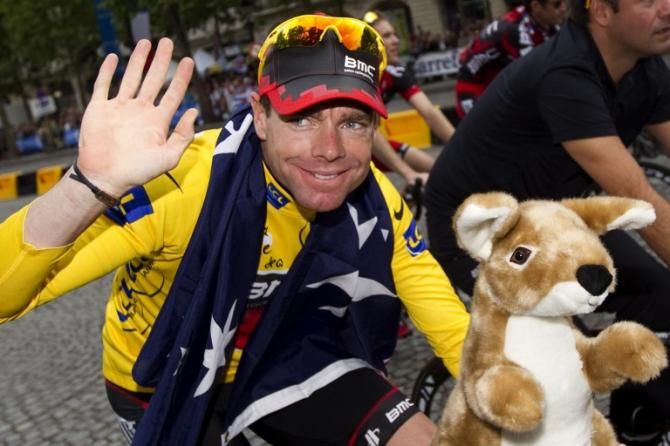 Cadel Evansafter winning the 2011 Tour de France