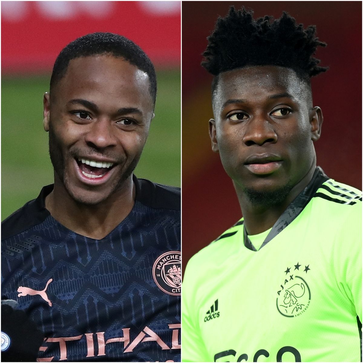 Raheem Sterling and Andre Onana