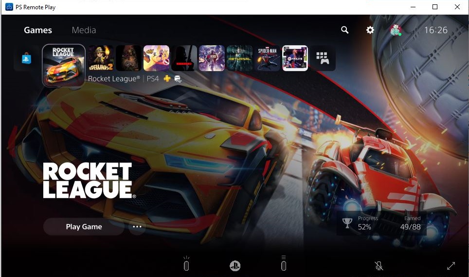 How to remote play on PS5 — Rocket League screen on PS Remote Play