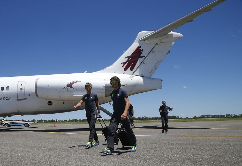 World Champion Peter Sagan and is Tinkoff teammates arrives in Argentina.