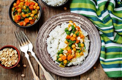 Quick chickpea and sweet potato curry