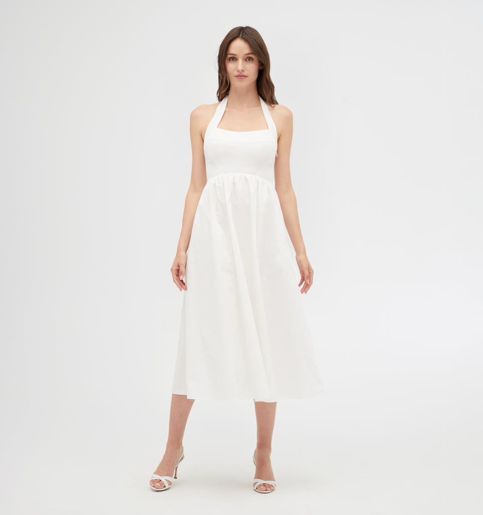 The Fleur Midi Dress - White