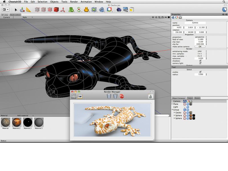 simultaneous animation tracks in cheetah3d