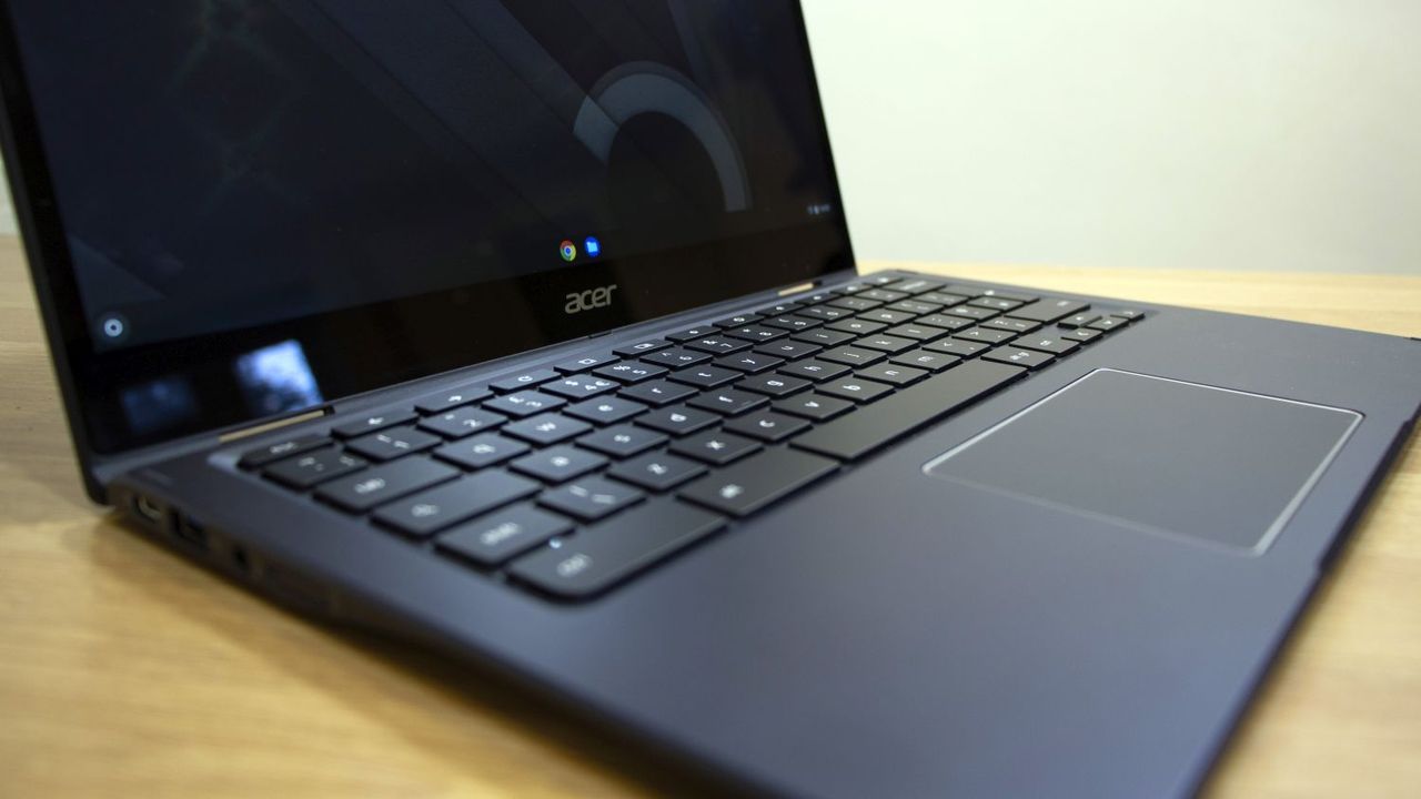 A closeup of the Acer Chromebook Spin 513's keyboard