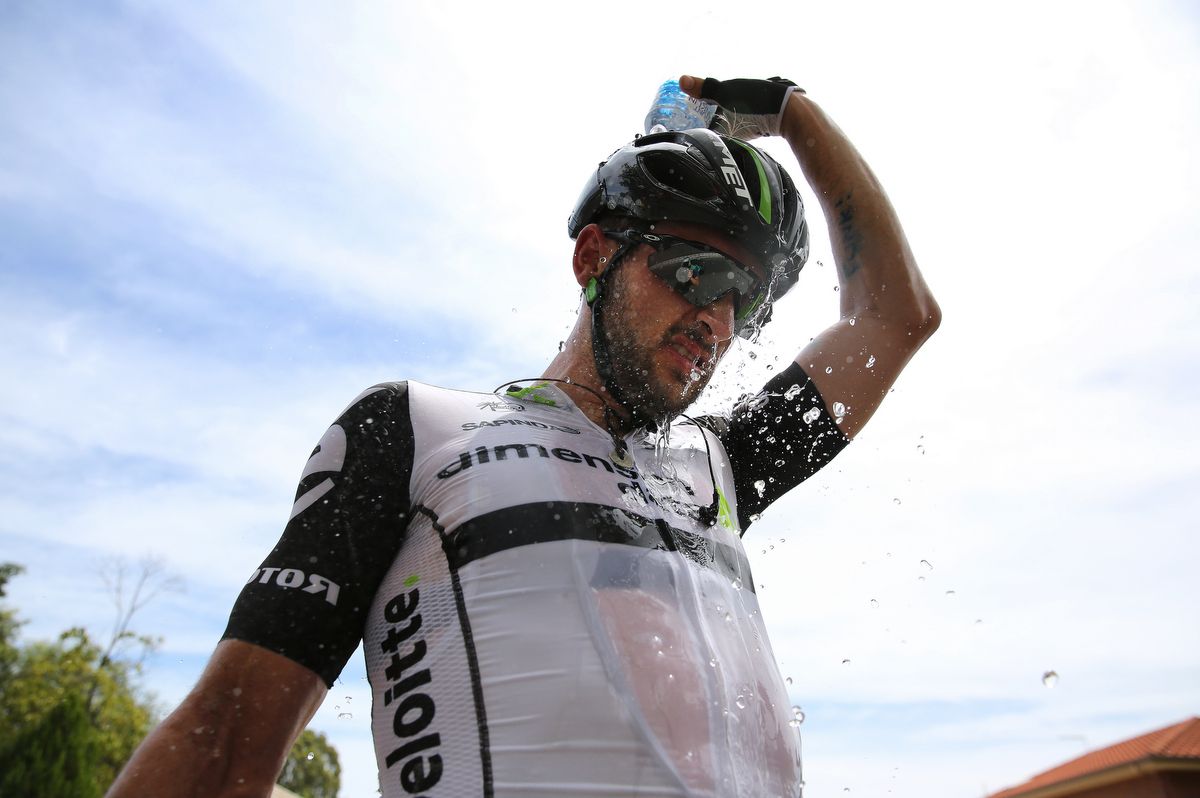 Nathan Haas, feeling the heat, has an impromptu shower