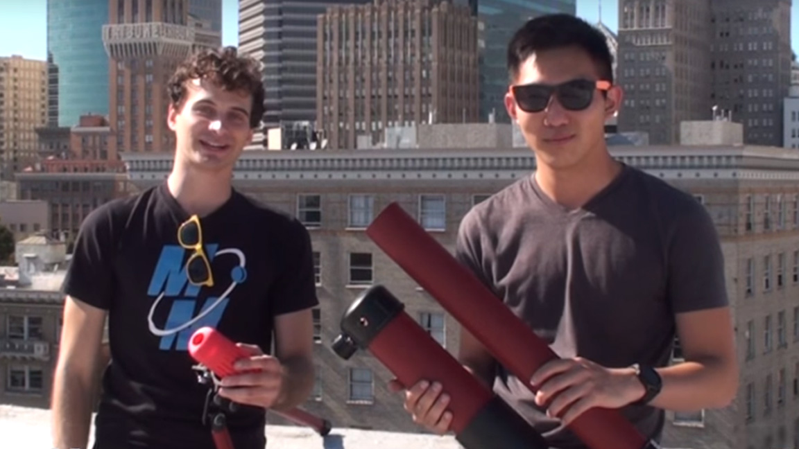 This duo constructed their own pneumatic cannon to shoot a GoPro into the sky