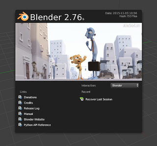 Blender splash page