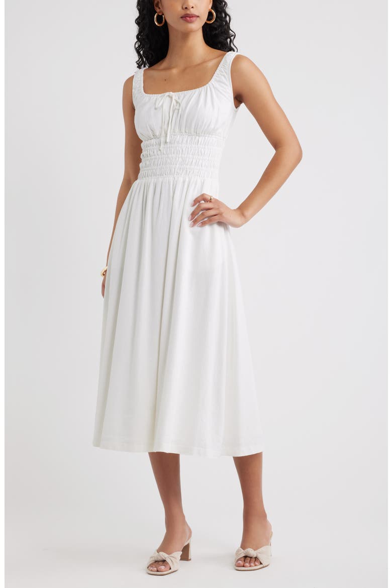 Smocked Waist Midi Dress