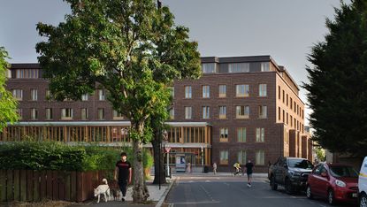 Appleby Blue Almshouse exterior, which won the RIBA Stirling Prize 2025