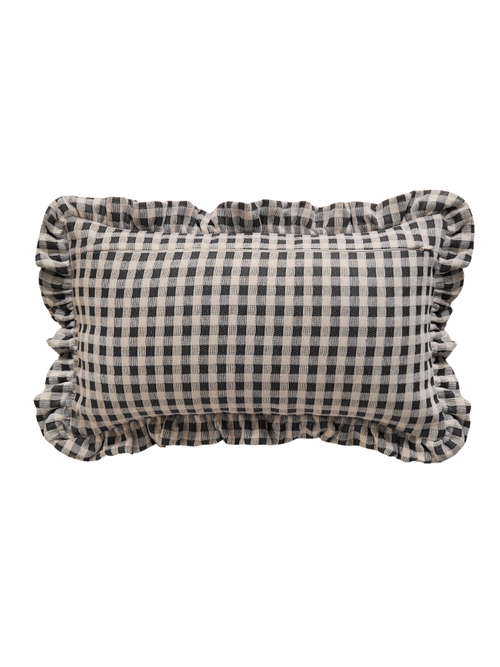 Chenille Woven Gingham Bolster Cushion