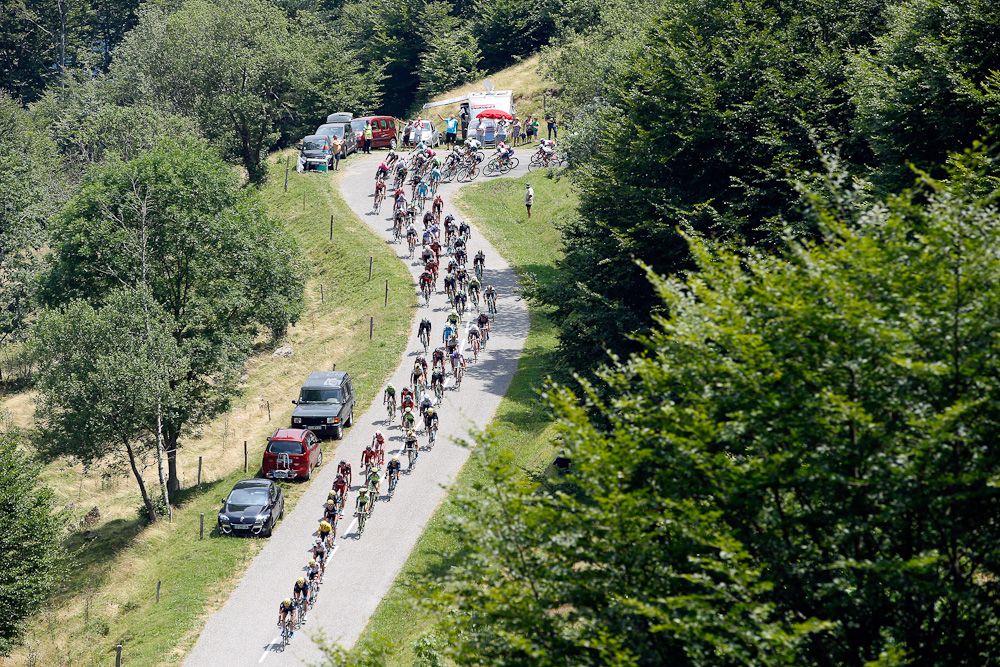 The peloton in action during stage 12.