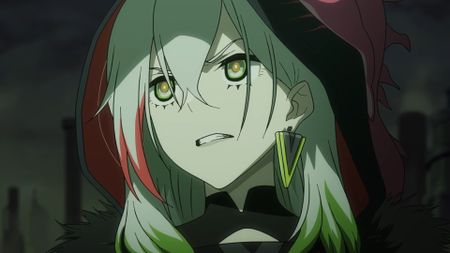 Yu-Gi-Oh character in red hood grimacing