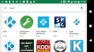 A picture of Kodi appearing in the Google Play store