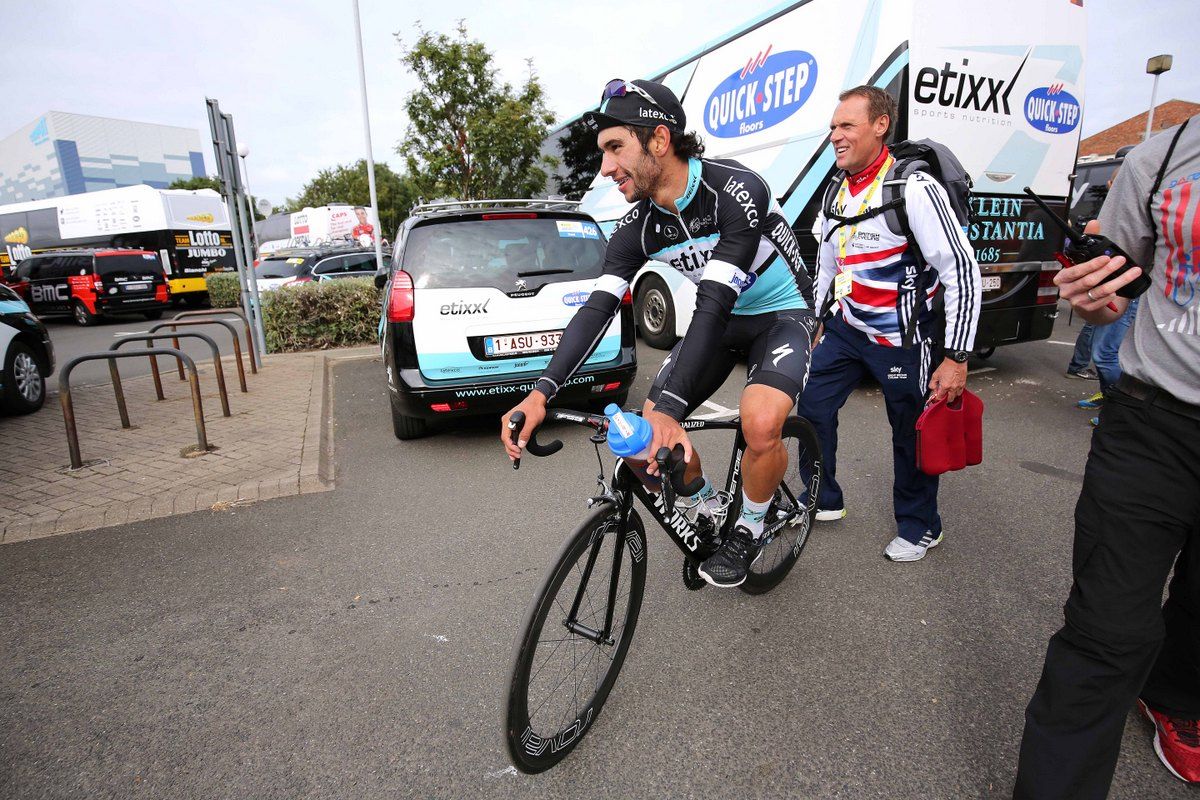 Fernando Gaviria (Etixx-Quick Step) after fulfilling his podium duties