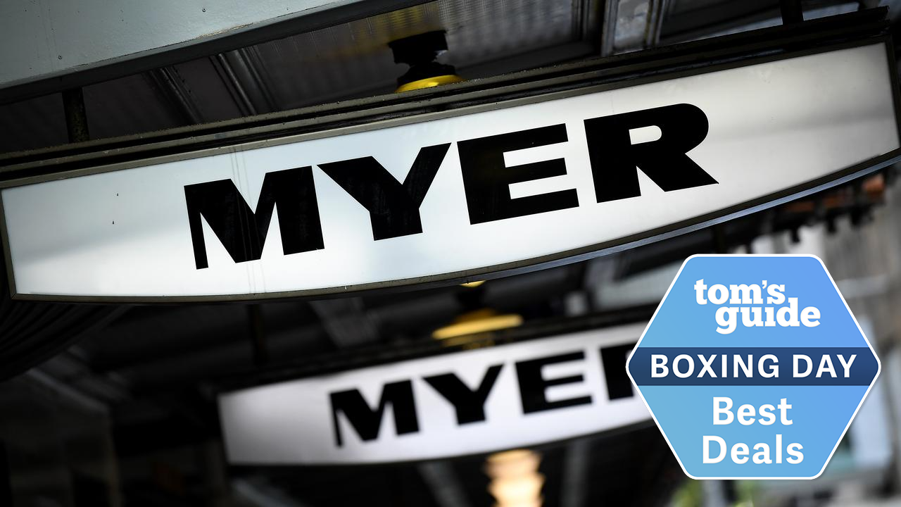 Myer sign with Tom's Guide Boxing Day deal badge
