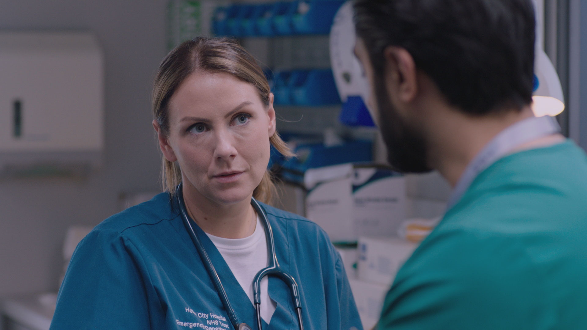 Casualty Stevie and Dylan team up against Patrick
