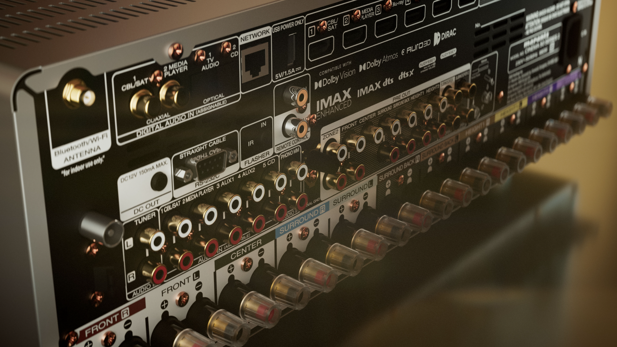Marantz Cinema 50 Series 2 close up of the rear connections
