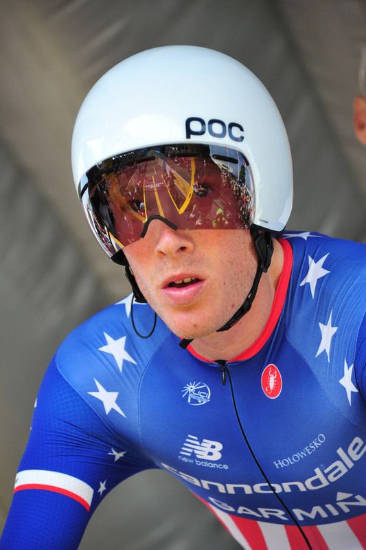 Captain America, Andrew Talansky starts his time trial