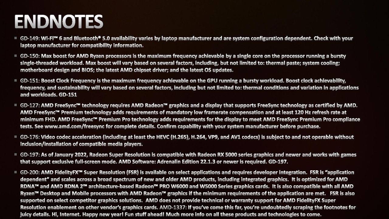 AMD Ryzen 6000 Test Notes Endnotes