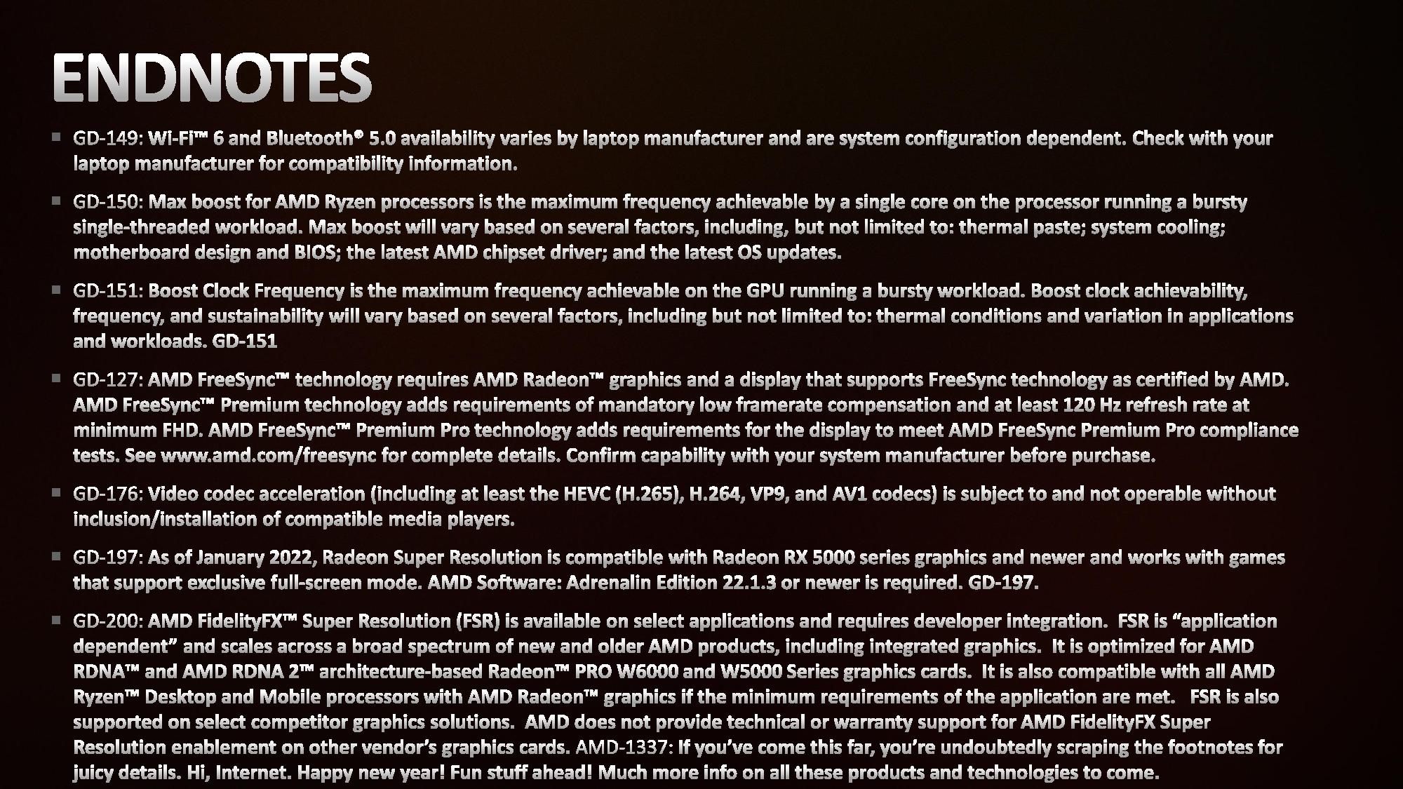 AMD Ryzen 6000 Test Notes Endnotes
